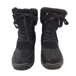Pajar Womens Waterproof Winter Boots Sheep Skin Black Canada Sz 9-9.5-Runs Small